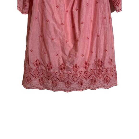 St. John’s Bay Women’s Cotton Dress Peach Eyelet Embroidery Off Shoulder Size L - Picture 5 of 7